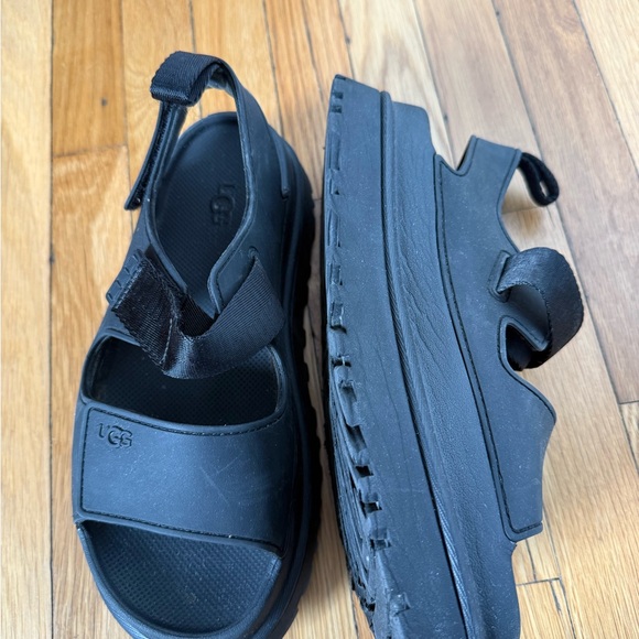 UGG Shoes - UGG BLACK GOLDENGLOW PLATFORM STRAPPY SANDALS WOMEN US 8